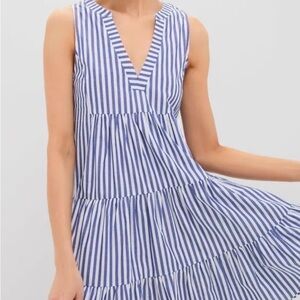 Pomander Place Blue and White Striped Sleeveless Dress resort Tuckernuck Greece